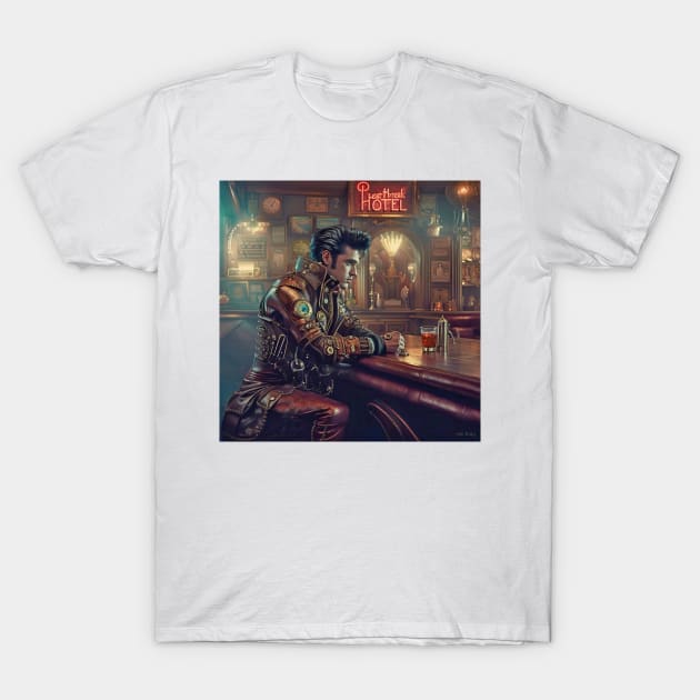 Elvis Heartbreak Hotel Steampunk T-Shirt by IconsPopArt